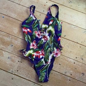 Tropical Print One-Piece Swimsuit